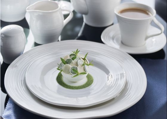 KX Series 20Pcs Irregular White Porcelain Dinnerware Sets