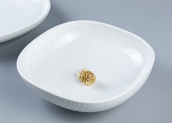 CIQ Approved Odorless Western Square Plain White Dinner Set