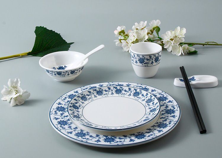 Chinese Style On Glaze Decal 7pc Melamine Crockery Sets